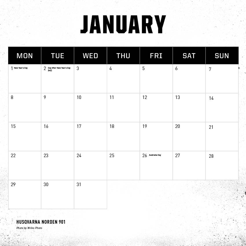 Adventure Bike 2024 Calendar Ryft
